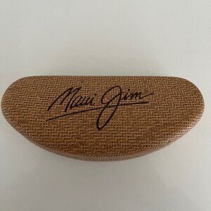 MAUI JIM Faux Rattan Wicker Look Hard Sided Clamshell Sunglasses Case Protection